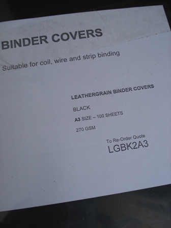 Meter A3 Leathergrain Binding Cover Black 270gsm Pkt 100 LGBK2A3